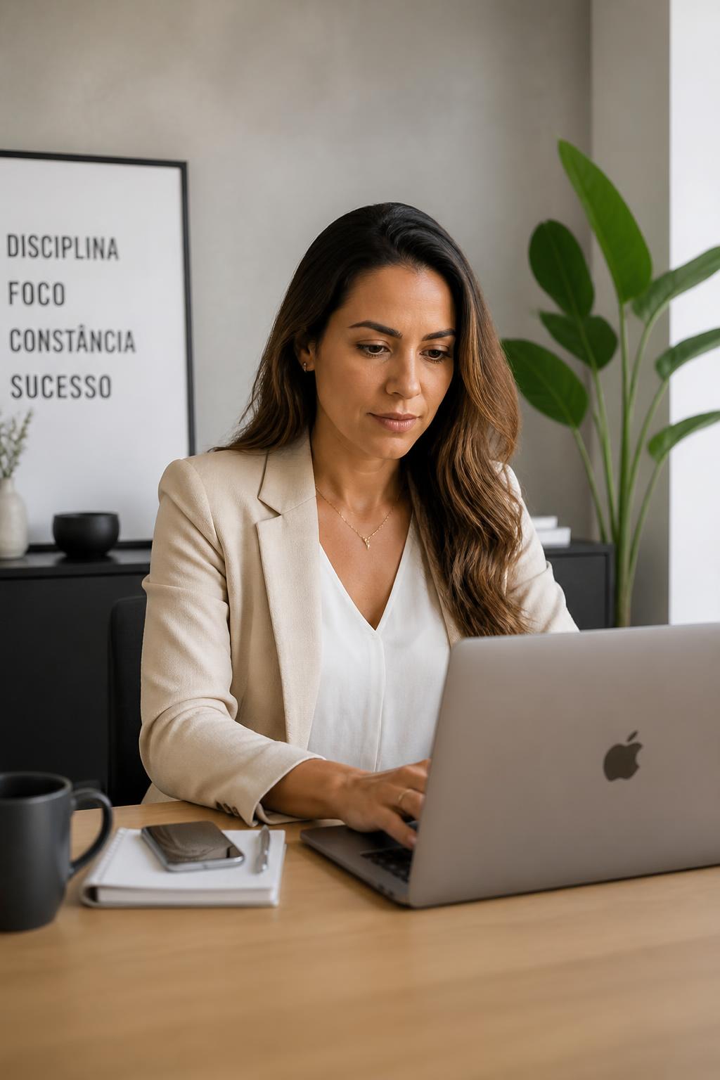 Profissional trabalhando com MacBook